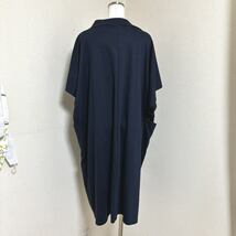 クインティ　Quinty　レディース　大きいサイズ　モックネック　ポンチ　ワンピース　半袖　F4　ネイビー　21～23号　5L?6L_画像3