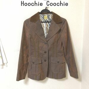 フーチークーチー Hoochie Coochie レディース　ジャケット　アウター　春　ライトアウター　コーデュロイ テーラード　茶　38号 　古着調