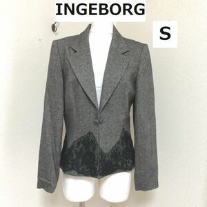 INGEBORG(インゲボルグ) レディース アウター　ジャケット　ツィード シングル テーラード グレー