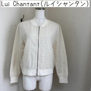 Lui Chantant（ルイシャンタン） レディース　ライトアウター　レース ジップアップ ジャケット 　ホワイト　白　春　