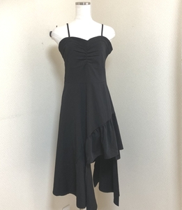 アシンメトリー ビスチェ ワンピース ロング ドレス 黒 韓国 20代