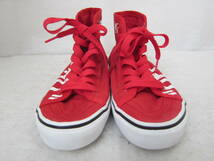 VANS SK8-HI DECON DX（バンズ スケート ハイ デコン デラックス）（V38CL+DECON）　赤×白プリントBIGロゴ　　24.5㎝　US6H　　ok2402A_画像1