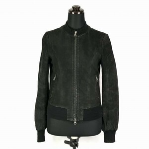  Anne shunt man * sheep leather / original leather / sheepskin / leather jacket / blouson [38/ lady's M/ black ] full Zip /ENCHANTEMENT*BF398