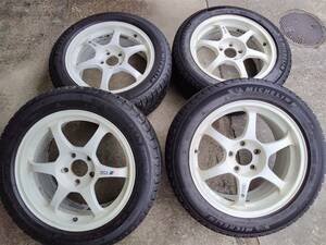 SSR Type-C タイヤホイール4本セット17X7.5J 5H-PCD114.3 OFF+40&ミシュランスタッドレスX-ICE Snow 225/50-17 7分山