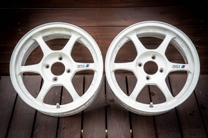 軽量 SSR Type-C 15inch 7J +35 PCD100 4穴 ホワイト 中古 2本