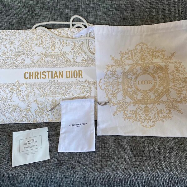DIOR 紙袋　巾着ポーチ大・小　ボディクリーム付き　Christian Dior クリスチャンディオール
