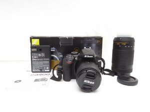 ニコン Nikon D3400 ダブルズームキット 一眼レフカメラ △WK1227