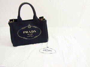 PRADA プラダ カナパ S キャンバス 2way ハンドバッグ ▼SB5074