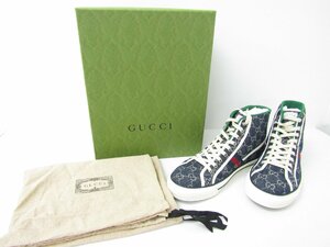 GUCCI グッチ テニス デニム ハイカット スニーカー サイズ：10+ 靴 ▼SB5095