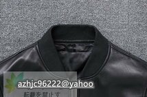 新品★シープスキン TYPE MA-1 フライトジャケット ブラック L(38) サイズ選択可 ボマー ボンバー レザー ラム 羊革_画像7
