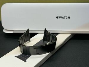 ☆即決 純正 Apple watch リンクブレスレット ブラックステンレス 42mm 44mm 45mm ステンレス アップルウォッチ リンクブレス 329