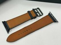 ☆即決 Apple Watch Hermes 45mm 44mm ブラック 黒 シンプルトゥール レザーストラップ アップルウォッチ エルメス レザーバンド 225_画像4