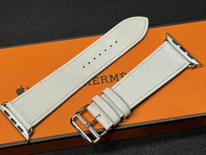 * almost unused prompt decision Apple Watch Hermes 45mm 44mm white simple toe ru leather -stroke lap up ru watch leather Hermes white 193