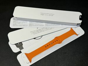 ☆即決 美品 Apple Watch HERMES 限定 オレンジ スポーツバンド 45mm 44mm 純正 アップルウォッチ エルメス ラバーバンド 343