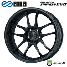 送料無料 ENKEI Performance Line PF01EVO 18インチ 18x9.5J 5/114.3 +22 MBK マットブラック 新品ホイール1本価格_画像1