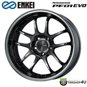 送料無料 ENKEI Performance Line PF01EVO 18インチ 18x9.5J 5/114.3 +22 SBK 新品ホイール1本価格