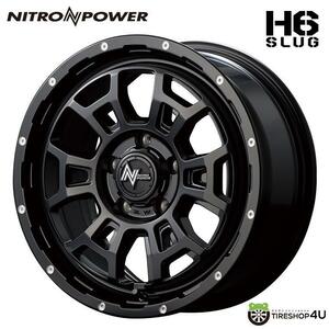 送料無料 NITRO POWER H6 SLUG 16x7.0J 5/114.3 +40 SGB/M セミグロスブラック/マシニング 新品ホイール1本価格