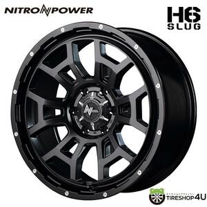 送料無料 NITRO POWER H6 SLUG 16x6.5J 6/139.7 +48 SGB/M セミグロスブラック/マシニング 新品ホイール1本価格