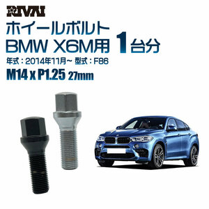RIVAI 車種別クロームボルトセット BMW X6M 2014年11月～ F86 17HEX M14xP1.25 27mm テーパー 20個入り