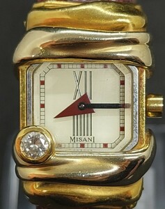 １円～　MISANI　ミザーニ　エルミタージュ　金無垢　クオーツ　ホワイト　文字盤　ダイヤ　K18　腕時計