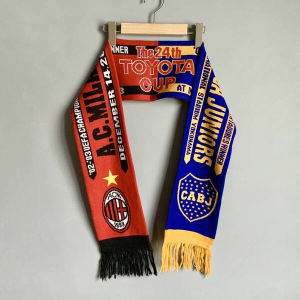 2003 トヨタカップ AC Milan Boca Juniors 記念マフラー toyota cup サッカーフットボール soccer football scarf ミランボカ