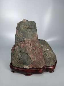 E0971 appreciation stone .. stone tray stone bonsai suiseki st height approximately 24cm width approximately 25cm -ply 8530g