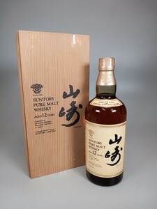 F0439 SUNTORY PURE MALT 山崎 12年 ピュアモルト ウイスキー 750ml 43% 古酒 未開栓 木箱付 