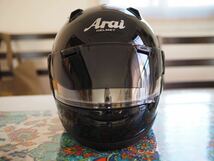 美品 Arai アライ ヘルメット ASTRAL-X GLASS BLACK グラスブラック Mサイズ（57・58CM） 曇り止め付き（ピンロック）_画像1