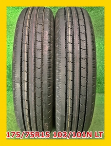 ★2020年製 175/75R15 103/101N LT ブリヂストン V-STEEL RIB R202 中古 夏タイヤ 2本 15インチ★