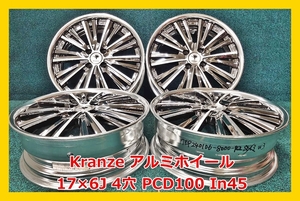 ★17インチ Weds Kranze 社外 中古 アルミホイール 4本 4穴 PCD100 IN45★