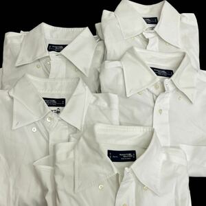 ★Maker's Shirt/メーカーズシャツ鎌倉 メンズ ボタンダウン 長袖シャツ 15-321/3 38-82 ホワイト 日本製 5枚まとめ売り