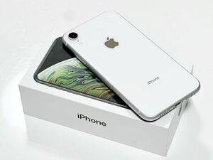 【美品】iPhone XR 128GB ホワイト SIMロック解除済み iOS 15.6.1