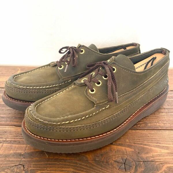 ラッセルモカシン オネイダ US7.5 E ヌバック グリーン 25.5cm Russell Moccasin ダブルモカシン USA 米国製 モックトゥ 革靴 レザー