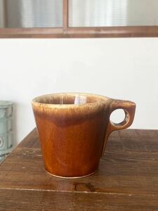 70s ハル ポタリー hull pottery コーヒー マグ カップ ブラウン ビンテージ Made in USA アメリカ 陶器 