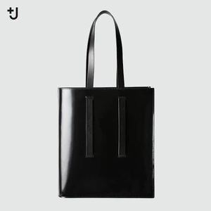 【新品 未使用】UNIQLO +J ユニクロ ジルサンダー コラボレーション レザー トートバッグ ブラック 牛革製 (送料無料)