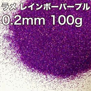 大容量！ラメ グリッター レインボーパープル 0.2mm 100g 塗装 塗料 キラキラ フレーク 