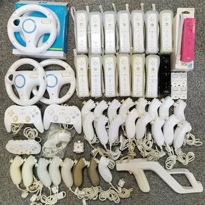 G8374-2【Nintendo Wii】1円～ 82個セット リモコン・ヌンチャク・ハンドル・アナログコントローラー・ザッパー他ジャンク 動作未確認 大量