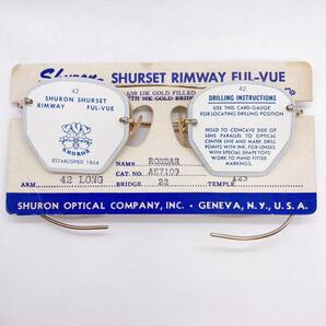 40’s Shuron Rimless Deadstock Vintage Rimway 40年代 シュロン リムレス 縁無し ヴィンテージ デッドストック リムウェイ アメリカ