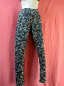 USED floral print spats size M~L black series 