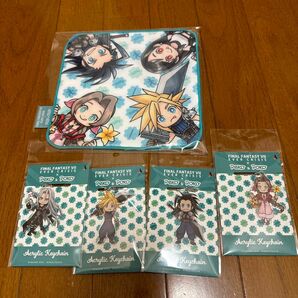 不二家　ファイナルファンタジー 7 FF7 アクリルキーホルダー　ハンカチ　クラウド　セフィロス　エアリス　ティファ　ザックス　