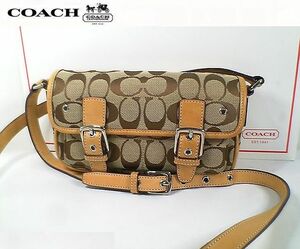 ★超美品！★ＣＯＡＣＨ　コーチ★シグネチャー 肩掛けショルダーバッグ／斜め掛けショルダーバッグの２ＷＡＹバッグ■チャーム付■本物■