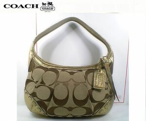 ★ＣＯＡＣＨ　コーチ★とってもお洒落で素敵な♪ エルゴゴールド ホーボー ショルダーバッグ12223■ＣＯＡＣＨチャームプレート付■本物■