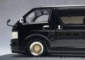 1/43　トヨタ　ハイエース改　２００系　インチアップ　BBS RS　アルミ製　深リム　街道レーサー　グラチャン　国産名車コレクション