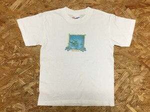 Art hand Auction United Sports USA American Casual Surf BONIN ISLAND Ogasawara Islands Dolphin Painting T-shirt à manches courtes pour enfants 100 % coton M (6-8) Blanc, hauts, t-shirt à manches courtes, 120(115~124cm)