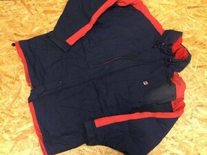 フィラ FILA INTERNATIONAL 90s スポーツ ストリート オールド ツートンカラー 中綿ジャケット メンズ ナイロン100% 厚手 L 紺 赤