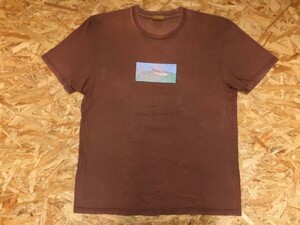 BYKD ターチー TAHCHEE 半袖Tシャツ メンズ サーフィン イラスト ボックス BOXプリント OLD オールド 波 太陽 カモメ L 茶色