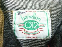 BENETTON 012 ベネトン キッズ レディースも◎ アメカジ オールド古着 チロリアンテープ 刺繍 ウエスタン Gジャン デニムジャケット 黒 150_画像2