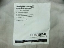 SUSPEREAL サスペリアル メンズ ダブルボタン 綿100% コットン 襟色違い ダブルコートジャケット 3 ベージュ紫_画像2