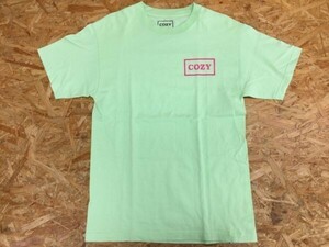 TEAM COZY チームコージー ストリート 半袖Tシャツ メンズ ロゴプリント バックプリント有 M ミントグリーン