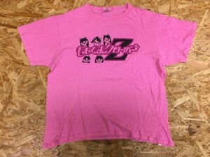 たぬきや ももくまクローバーZ ロゴプリント 半袖 北海道おもしろTシャツ レディース 綿100% M ピンク パロディー